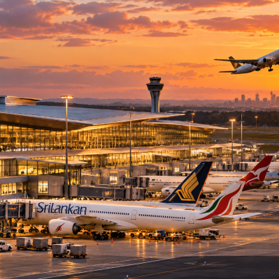 Golden Hour International Airport Panorama