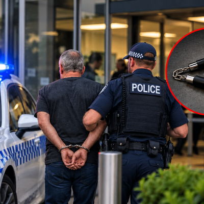 Police Arrest Outside Modern Office