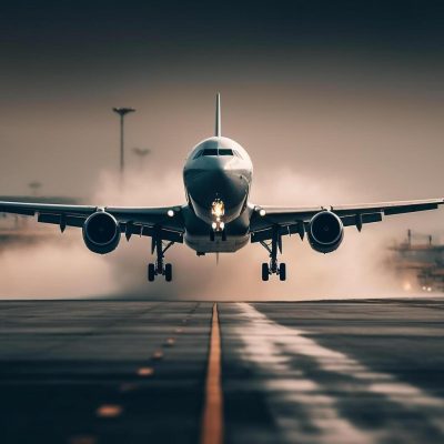 commercial-airplane-taking-off-at-dusk-propeller-spinning-passengers-departing-generated-by-ai-free-photo